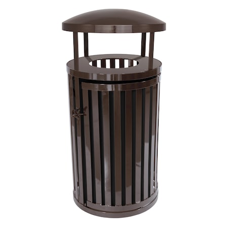 Ex-Cell Kaiser 45-Gal. Receptacle W/ Door & Canopy - Steel, Coffee Gloss SCTP-40 D COF